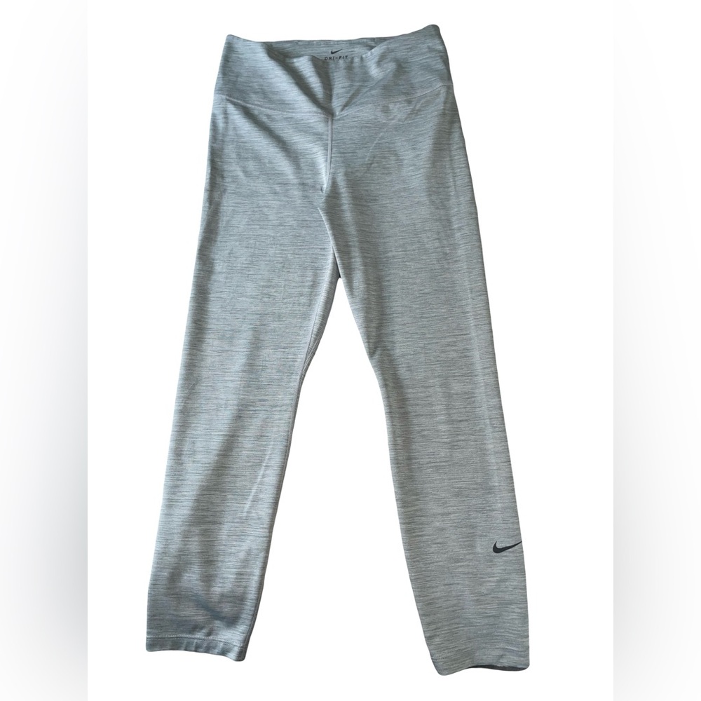Nike Gray Athletic Leggings with Elastic Waistband 7/8